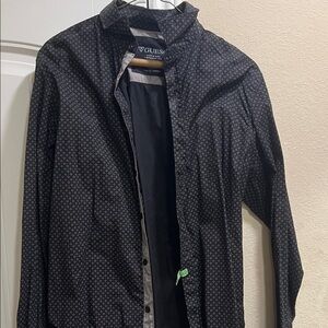 Guess Men's Black Patterned Casual Shirt